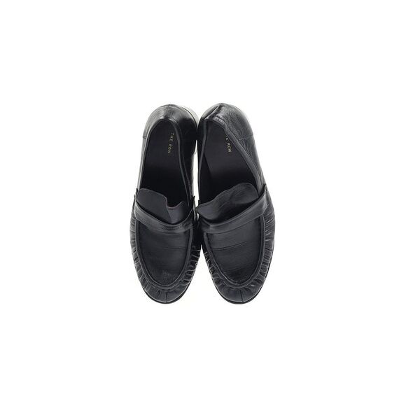 Pre Loved The Row Vintage Leather Block Heel Loafers Women black - Picture 5 of 6